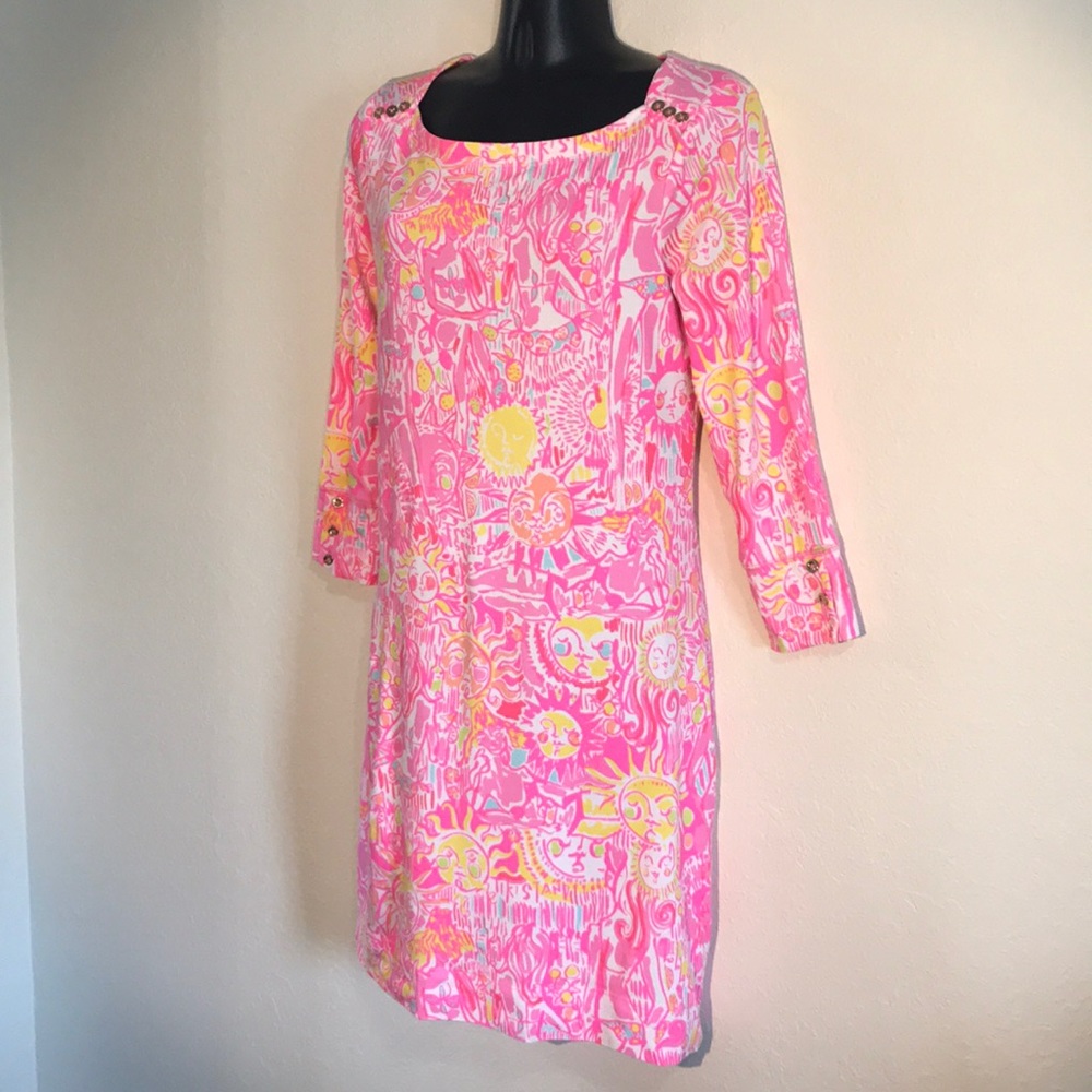 Lily Pulitzer Size Small Midi Pink Yellow Dress